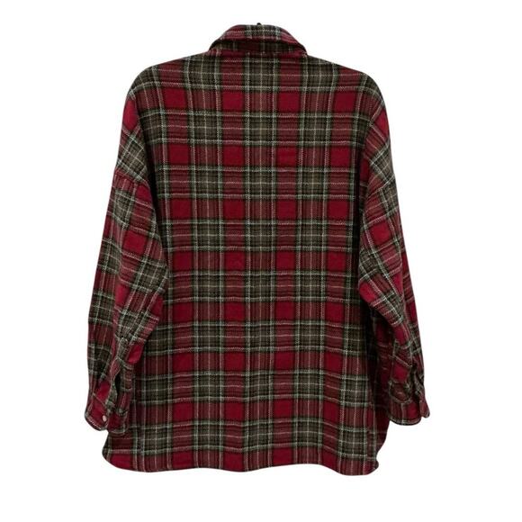Frank & Eileen McLoghlin Utility Jacket Red Black Textured Flannel Size XS Small - Picture 10 of 14